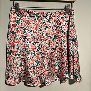 Floral silky skirt